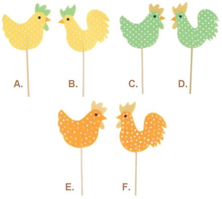 Sliepočka, kohútik z filcu s bodkami zápich 7,5cm,