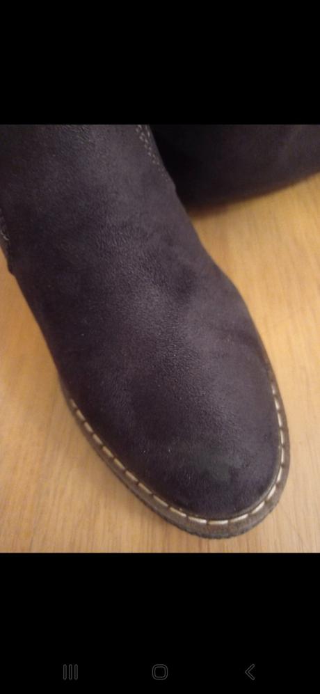 Sivé semišové čižmy na opätku, 38