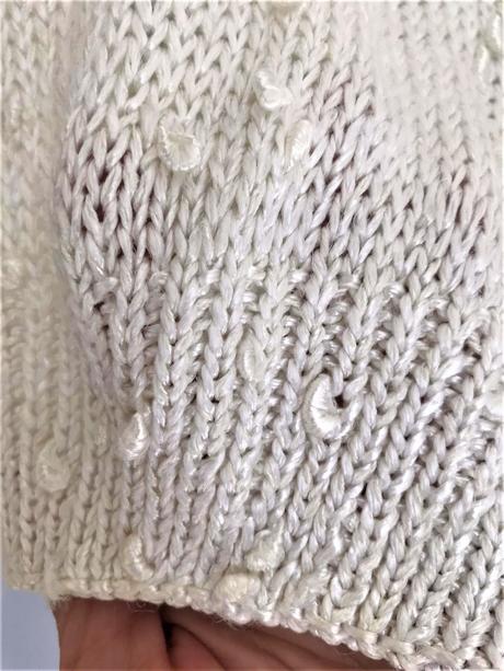 Perleťové uzlíčkové pletené triko oversize, l