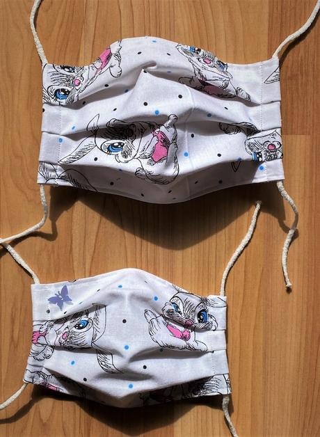 Bavlnené rúška 2 ks- set mama/otec a dieťa s gumič, 