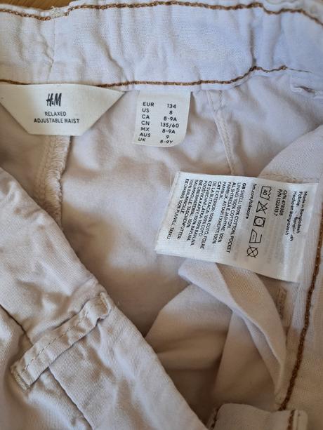 Bavlnené letné slim fit nohavice h&m, h&m,134