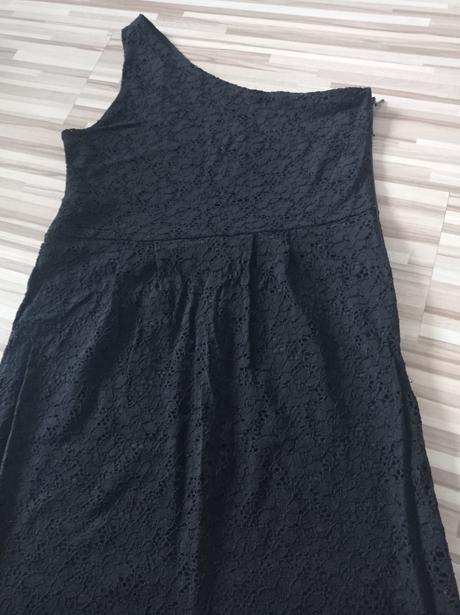 Čierne čipkované šaty cez jedno rameno, zn.promod, promod,xl