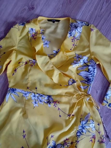 Žlté zavinovacie šaty, vero moda,m
