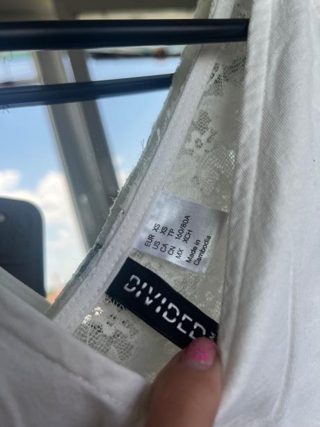 H&m biele mini šaty na ramienka s čipkou, h&m,xs