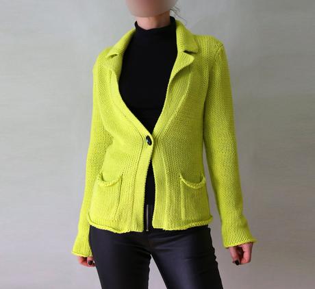 Neónový sveter z egyptskej bavlny m-l, 40