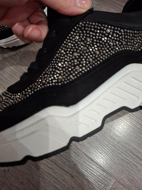 Cierne tenisky s kamienkami, 39