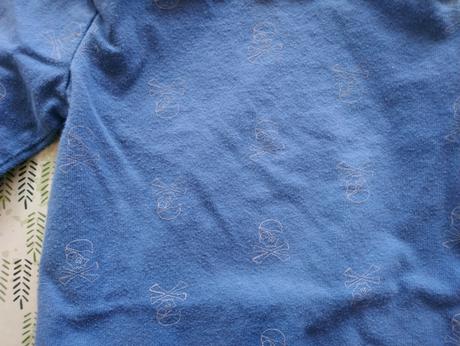 Modré body s motívom, boby, 68-74 cm, 74