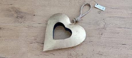 Srdce závesené kovové - bronz, 