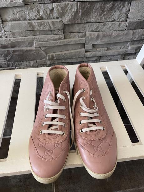 Gucci gg embossed leather high-top sneakers v.36g, gucci,36