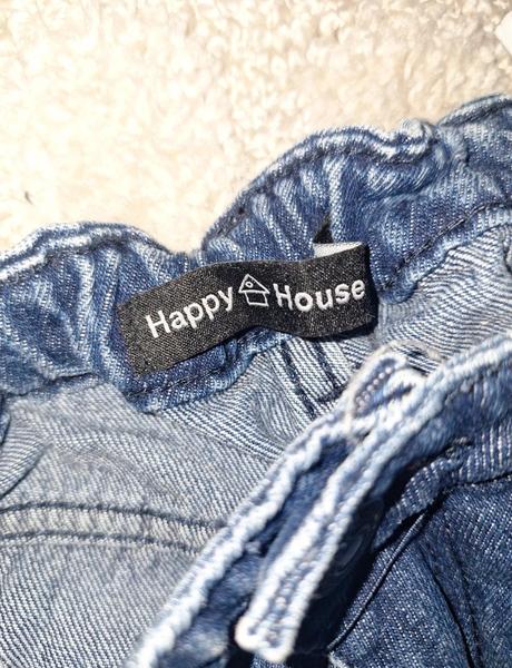 Tmavomodré potrhané džínsy značky happy house, s