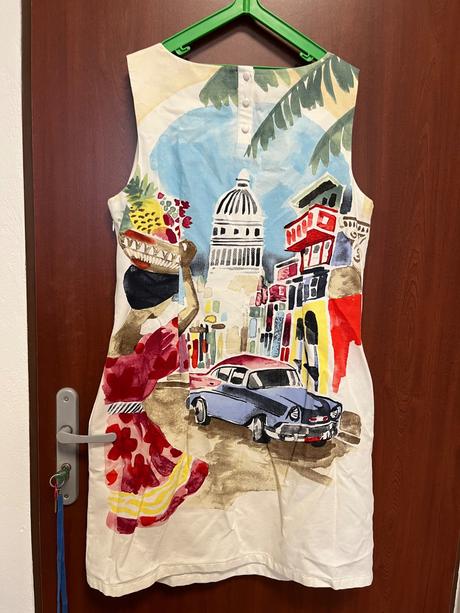 Šaty zo zahraničia s maľbou a vačkami, l