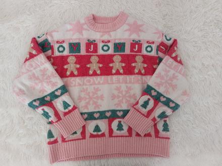 Dievčenský teplý sveter - vianoce, 146