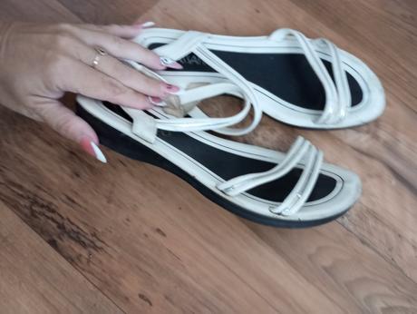 Biele sandale, texbasic,36