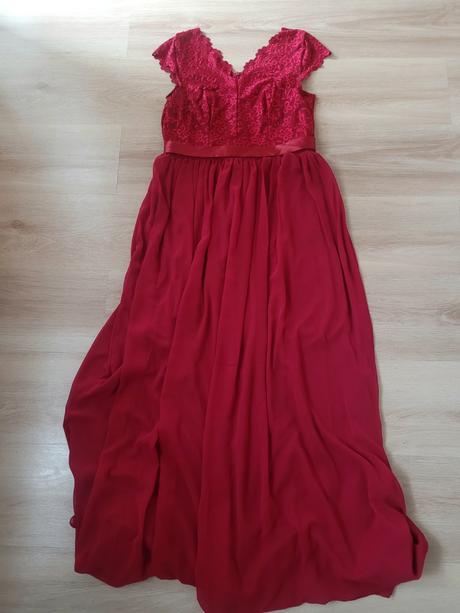 Spoločenské dlhé bordové šaty, m