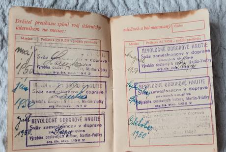 Knižka úderníka roh r.1950, 