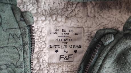 Oteplena mikina 9-12 mesiacov, f&f,80