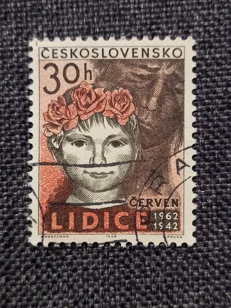 Séria známky poštové z roku 1962 lidice a ležáky,