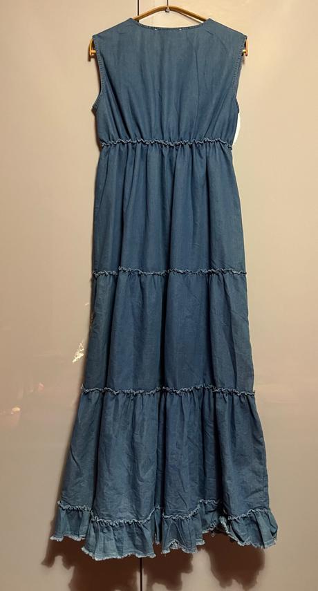 Džínsové šaty s výšivkou boho štýl, l / m