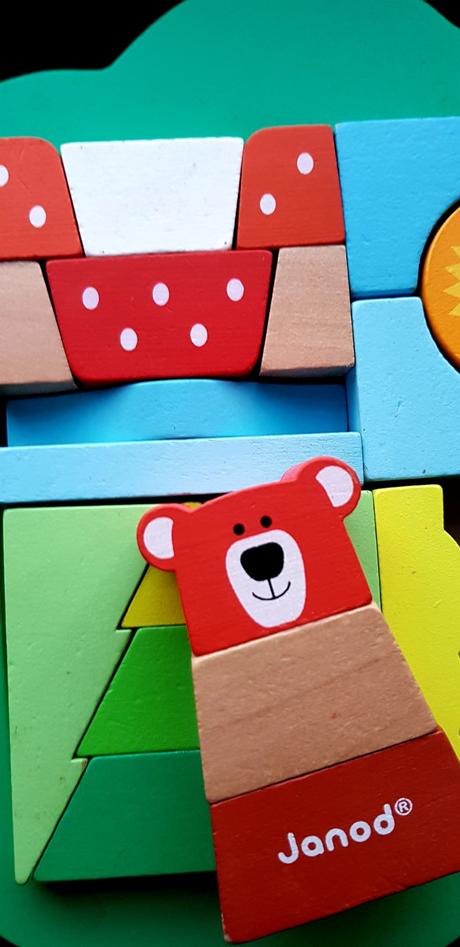 Janod vozik na tahanie s kockami,