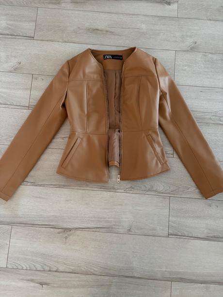 Krásna kožená bunda, zara,s
