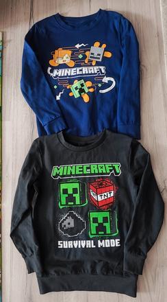 3x mikina minecraft + teplaky, 122–134