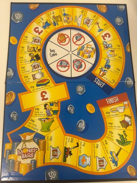 Spoločenská hra money bags coin value game,