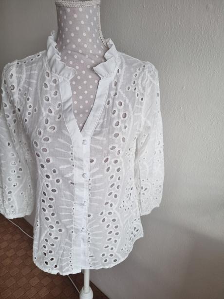 Biela madeirová blúzka s, s