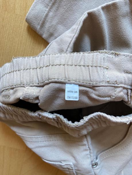 Zimne kremove nenosene nohavice na 3-6 mesiacov, jane,68