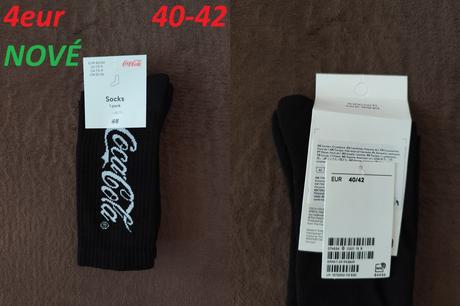 Ponožky dlhé coca cola čierne, h&m,40 / 42