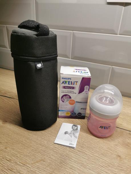 Fľaška avent růžová + termo obal, avent