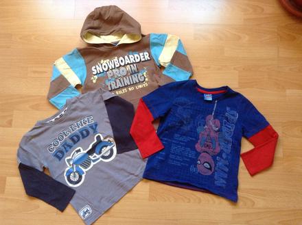 3x tričko s dlhým rukávom, 4-5r. - cena spolu, tu,110