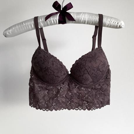 Krajkovaná braletka vystužená s kosticami push up, h&m,75a