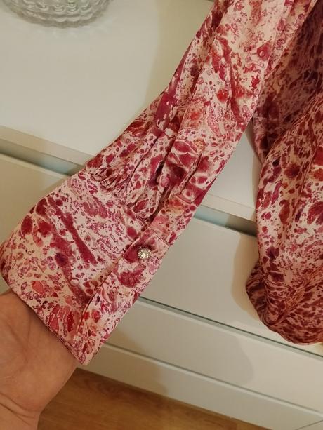Zara saténová vzorovaná košeľa - elegantná ružová, zara,xl