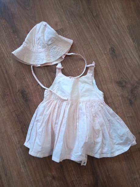 Šaty a klobúčik, h&m,62 / 68