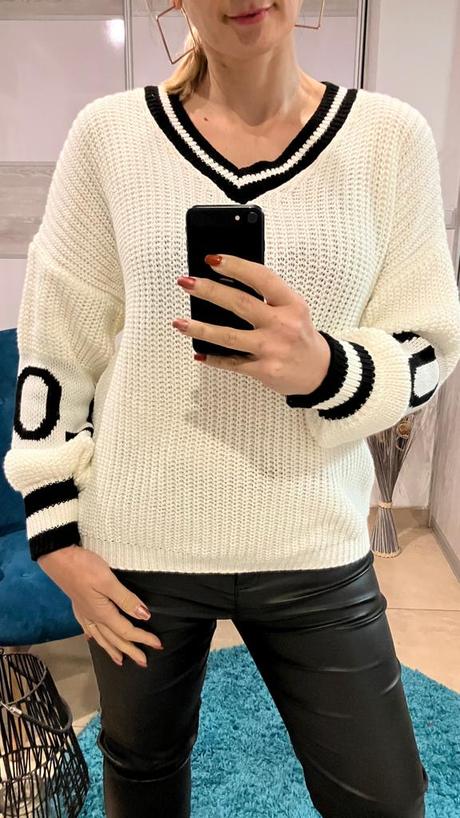 Dámsky sveter maslovo-čierny (uni), l / m / s / xl