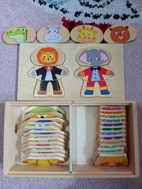 Drevené zvieratká na obliekanie,