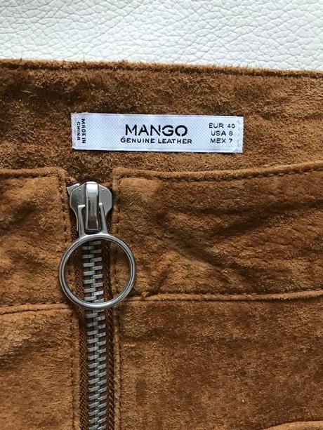 Kožená sukňa, mango,40