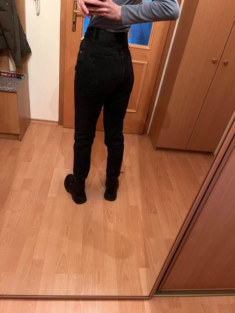 Čierne high-waist nohavice pull&bear, pull&bear,34