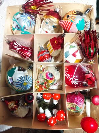 Staré, retro vianočné ozdoby,