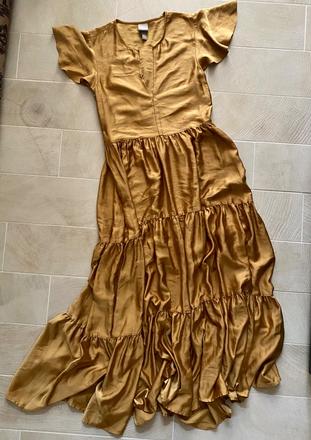 Saténové, splývavé šaty, h&m,xs