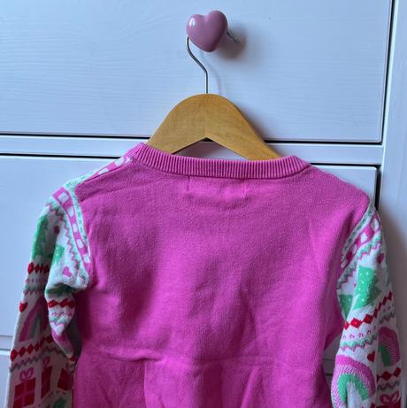 Ružový vzorovaný bavlnený svetrík, h&m, 98/104, h&m,98