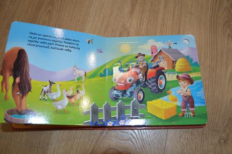 Knižka s puzzle práca na farme,