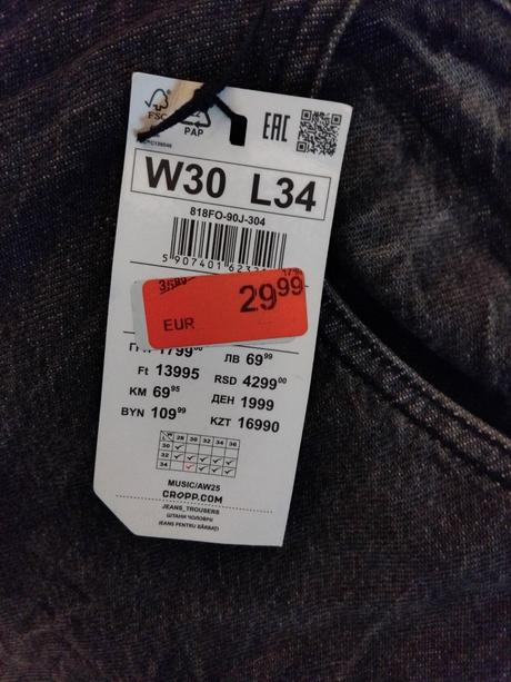 Cropp rifle nové s visackou, 30 / 34