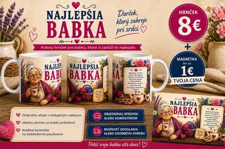Hrnček a magnetka pre babku,