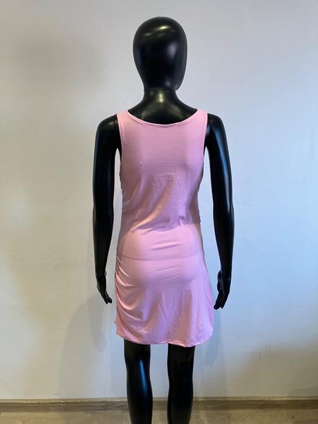 Dámske šaty nariasené ružové, s