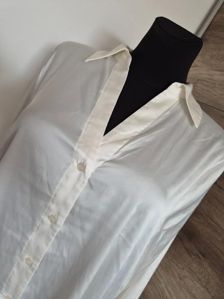 Saténová biela košeľa, h&m,l