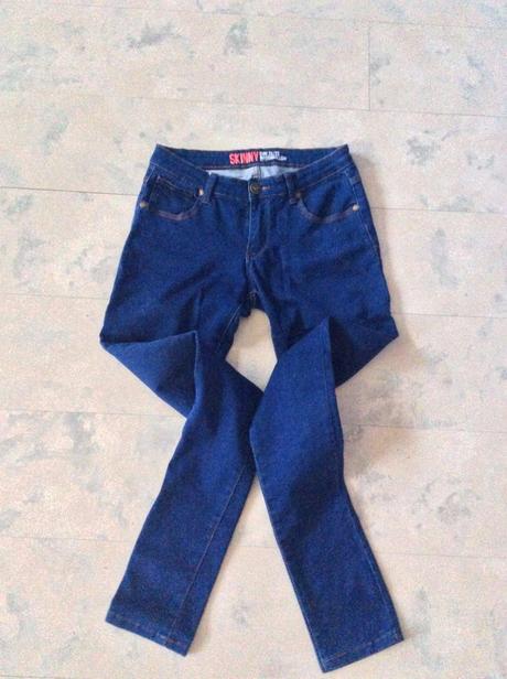 Elastické jegínsy marshmallow č. 38/32, denim,s