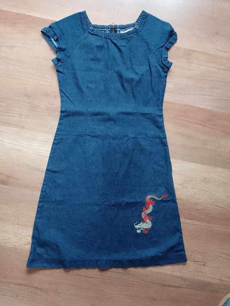 Riflové šaty zn. h&m, h&m,152