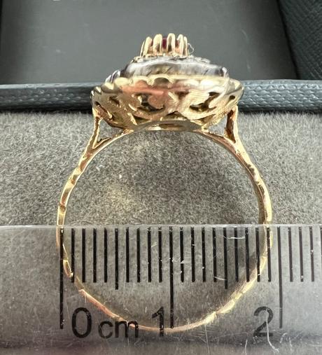 Starozitny prsten zlato a diamanty, 
