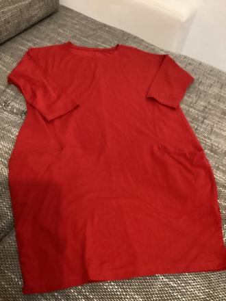 Šaty cervene s vreckami, l